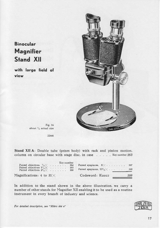 Na zdjęciu jest mikroskop Carl Zeiss Jena Stereomikroskop Stativ XII - zdjęcie #1